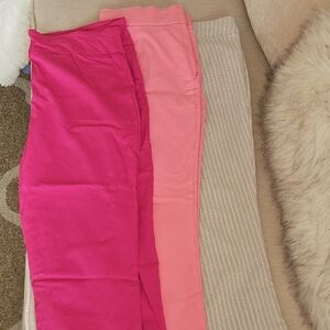 Counterparts Three-Pack Dress Pants in Hot Pink, Light Pink & Tan